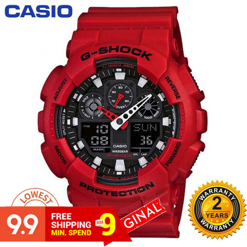 red waterproof watch