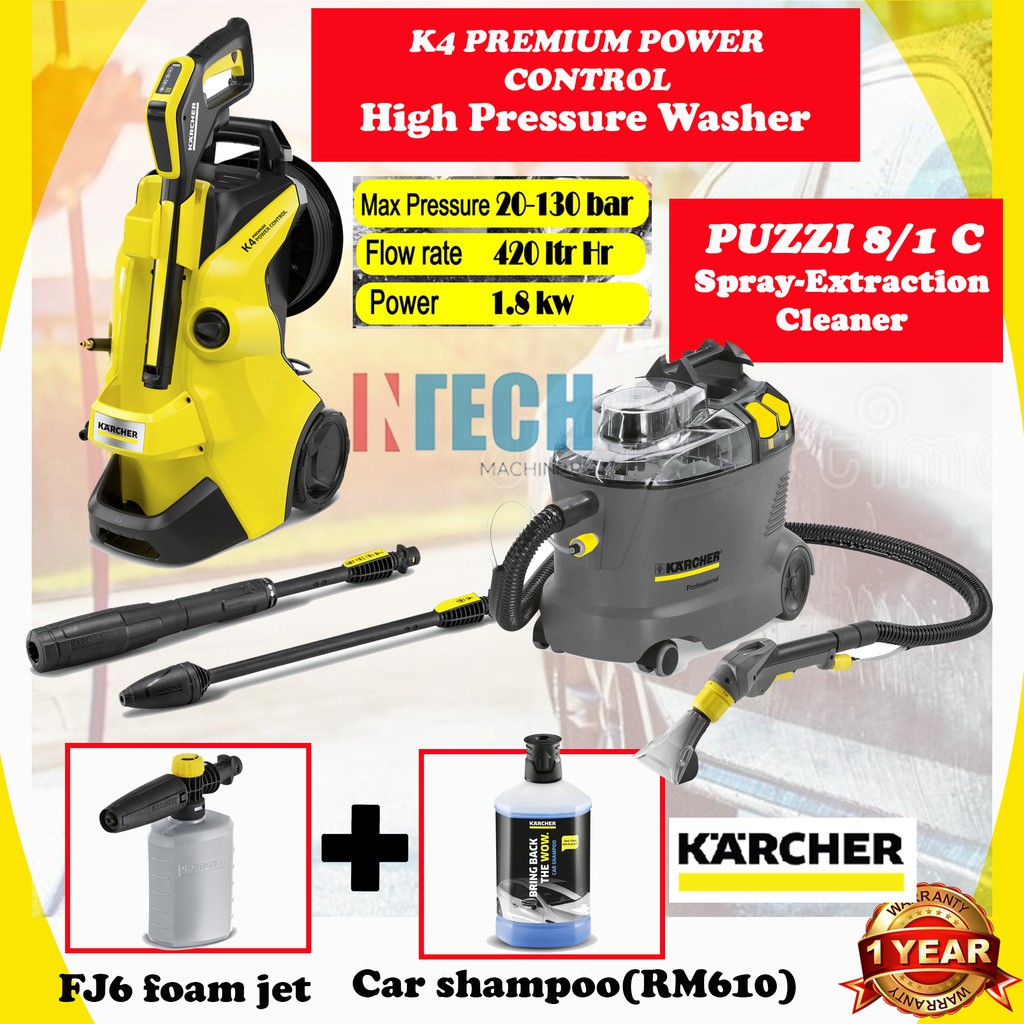 KARCHER COMBO KIT K4 PREMIUM POWER CONTROL HP WASHER C/W PUZZI 8/1C