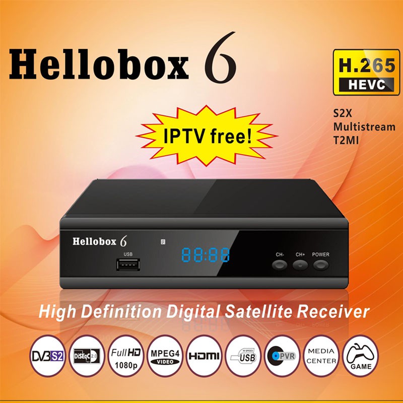 Hellobox 6 New product launch H.265 1080P Full HD Satellite Receiver TV