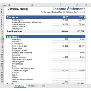 [#10] Income Statement Excel Template / Contoh Template Excel Penyata ...