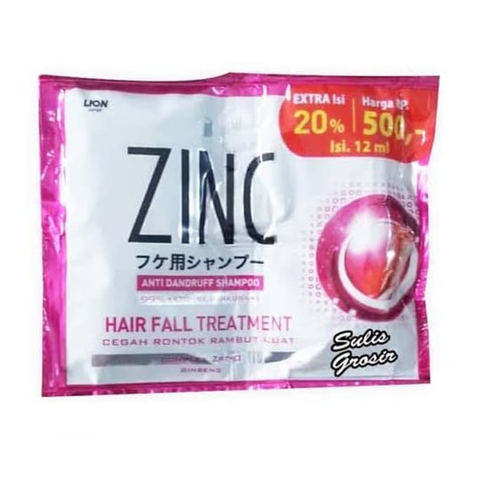 Zinc Hairfall Treatment Shampoo 12ml 1 Renceng (12 Sachets) Shopee