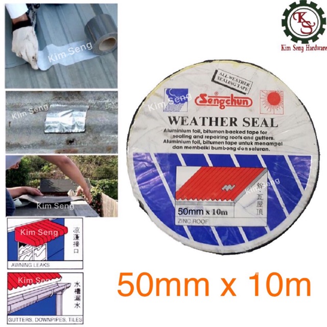 Kimseng Weather Seal Aluminum Foil 50mm X 10m Bitumen Tape Awning Tape Shopee Malaysia