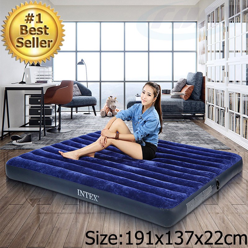 191x137x22cm Intex Inflatable Bed Queen, Queen Camping Bed