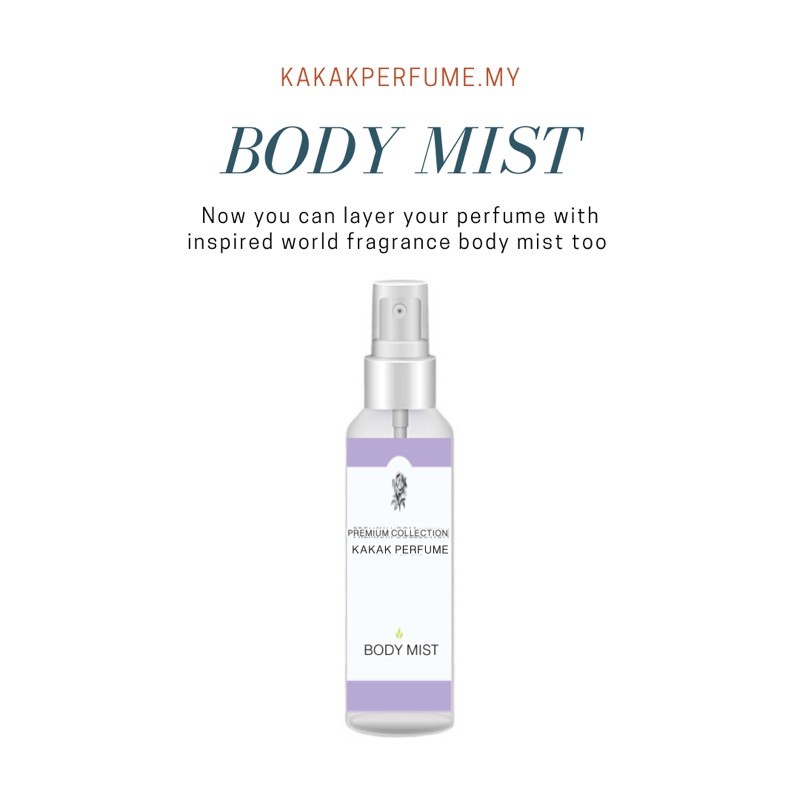 Body Mist Premium Quality (50ml) BOLEH CUSTOM BAU FRAGRANCE ANDA
