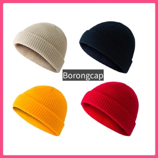 Hip Hop Unisex Trendy Knitted  Beanie Hat snow cap Roll up benie cap