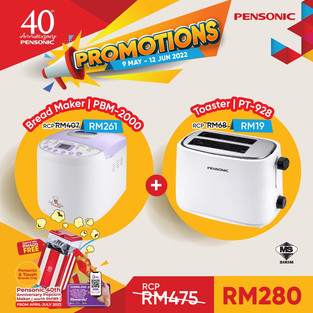 Pensonic Bread Maker, Yogurt maker, Jam maker PBM2000 Shopee Malaysia
