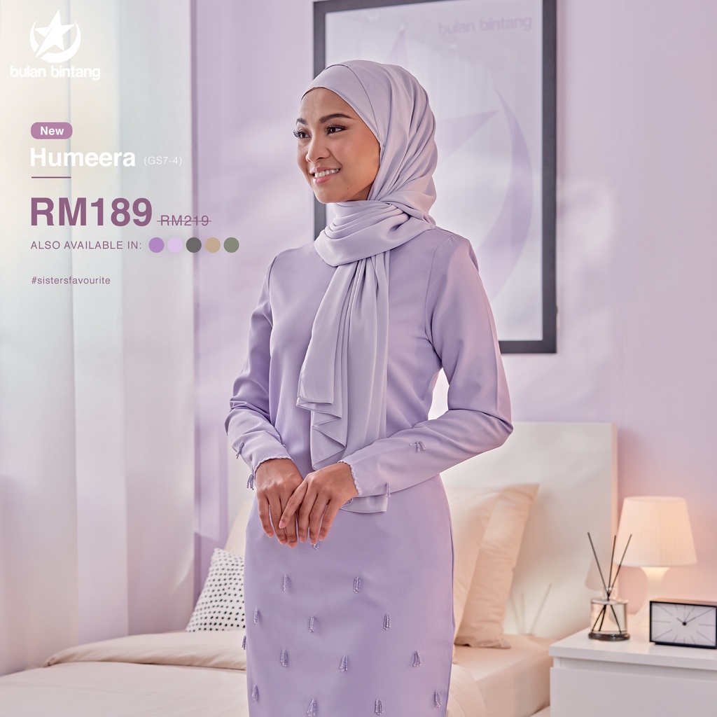 [ WOMEN ] HUMEERA Baju Kurung Bulan Bintang 2022 ( GS 7  15