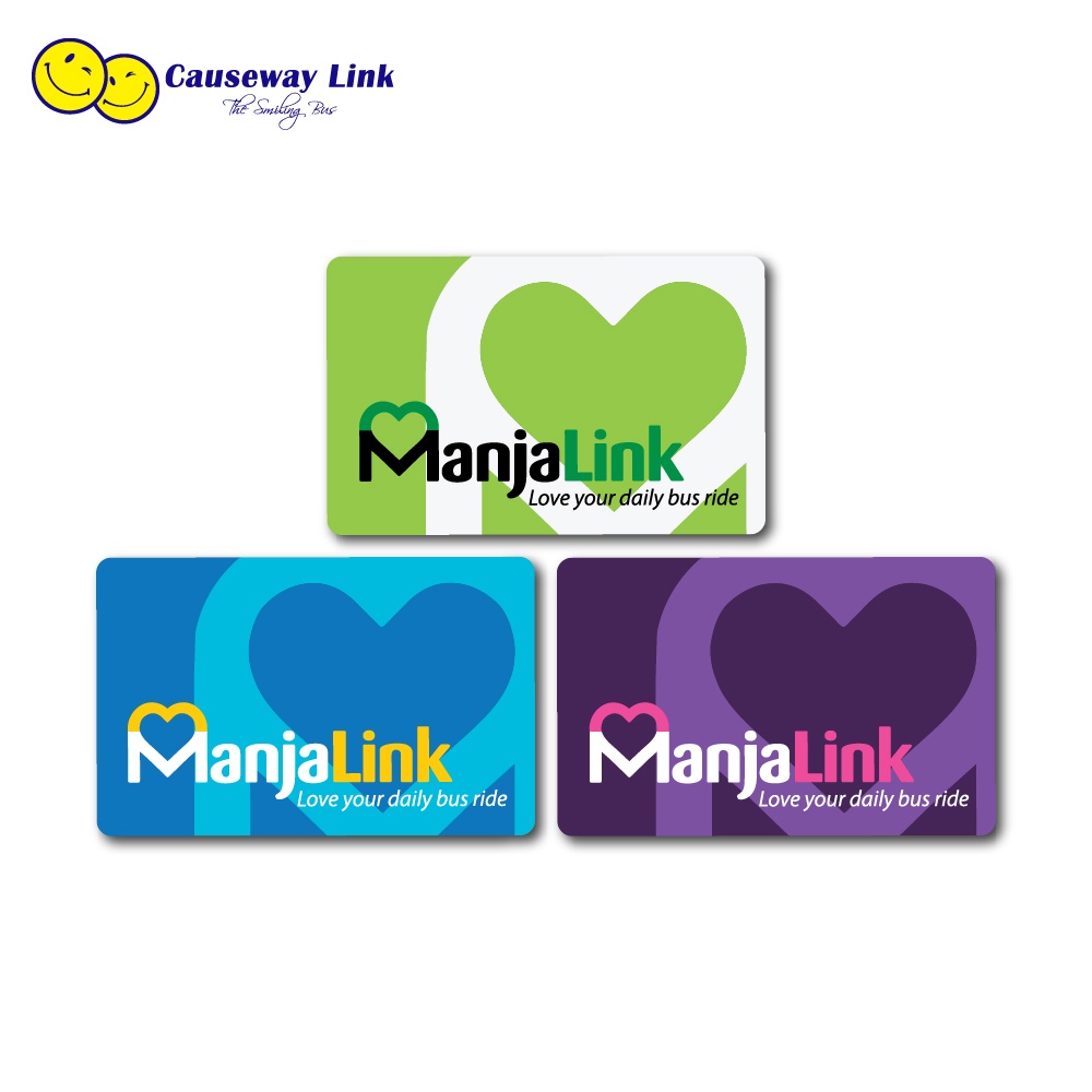 ManjaLink - Causeway Link Transportation Card For Singapore Cross-Border Bus or Johor Bahru myBAS (Random Color)