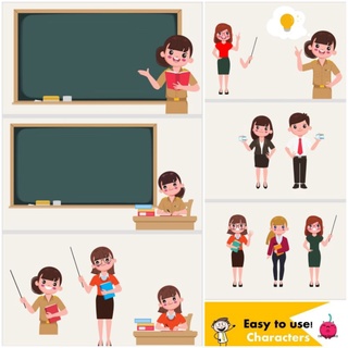 Cartoon Character for PowerPoint Explainer Template ppt 100% editable with  tutorial video | Shopee Malaysia