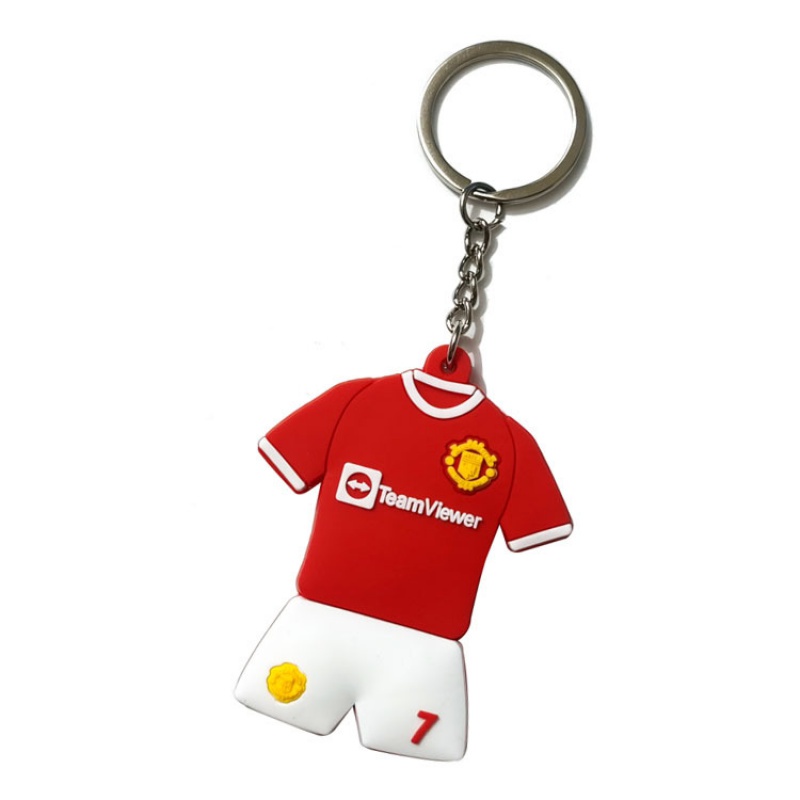 European football clubs PVC jersey keychains and fan memorabilia: Lewandowski, Ronaldo, Messi, Ibrahimovic, Salah, Neymara