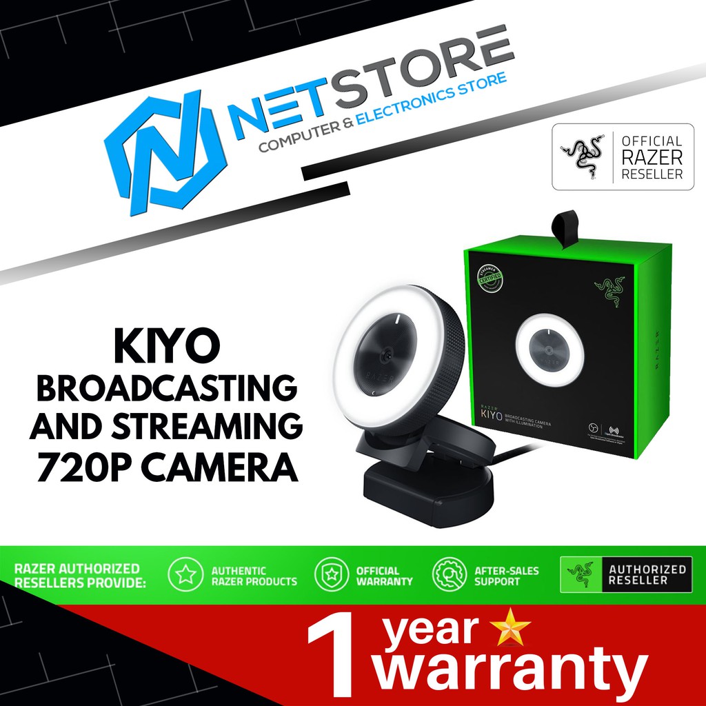 Razer Kiyo Broadcasting and Streaming 720p Camera Webcam - RZ19-02320100-R3M1