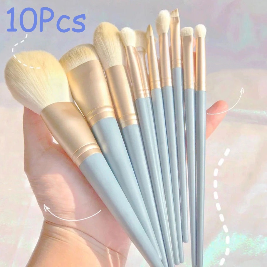10pcs Soft Fluffy Makeup Brushes Set Foundation Blush Powder Eyeshadow