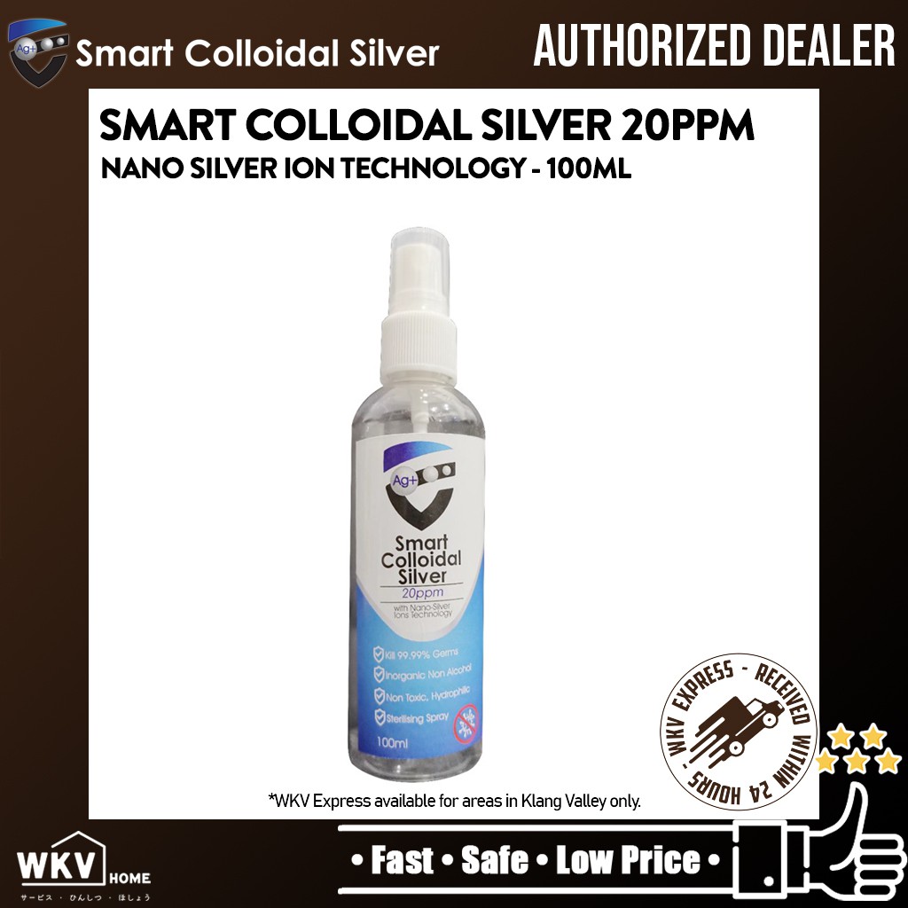 Smart Colloidal Silver 20ppm 100ml Hand Sanitizer Alcohol Free With Nano Silver Ions Technology Shopee Malaysia