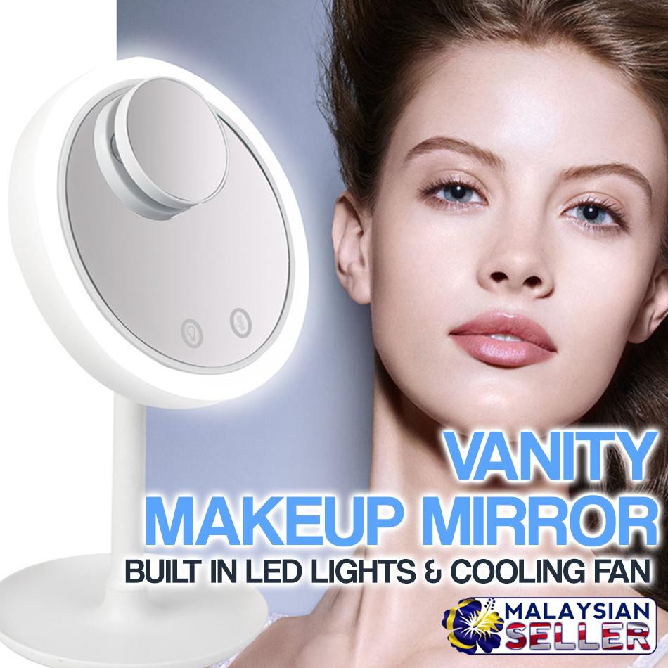 Eco Health Cooling Breeze Vanity Makeup Mirror with Fan & LED Lights