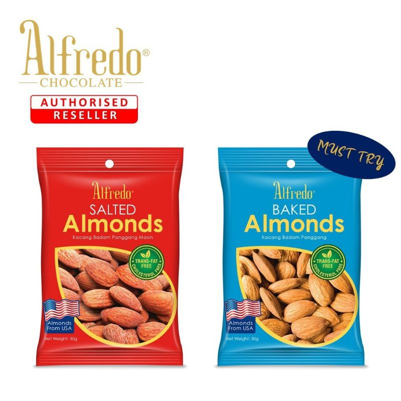 Malaysia Alfredo Roasted Almond Nut & Salted Almond Nut / Kacang Badam