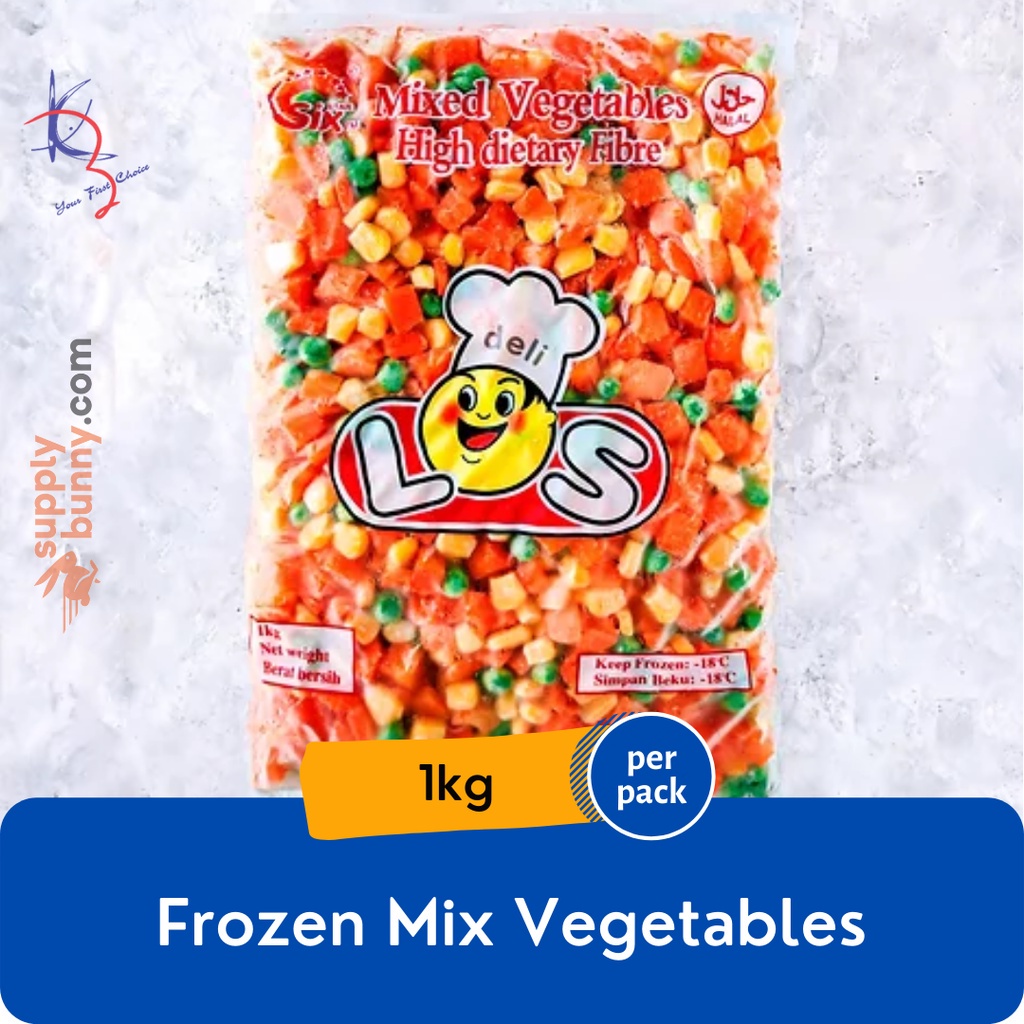 Mix Vegetables 1kg (sold per pack)  冷冻杂豆 Sayur Campuran - Kaizer Frozen Seafood