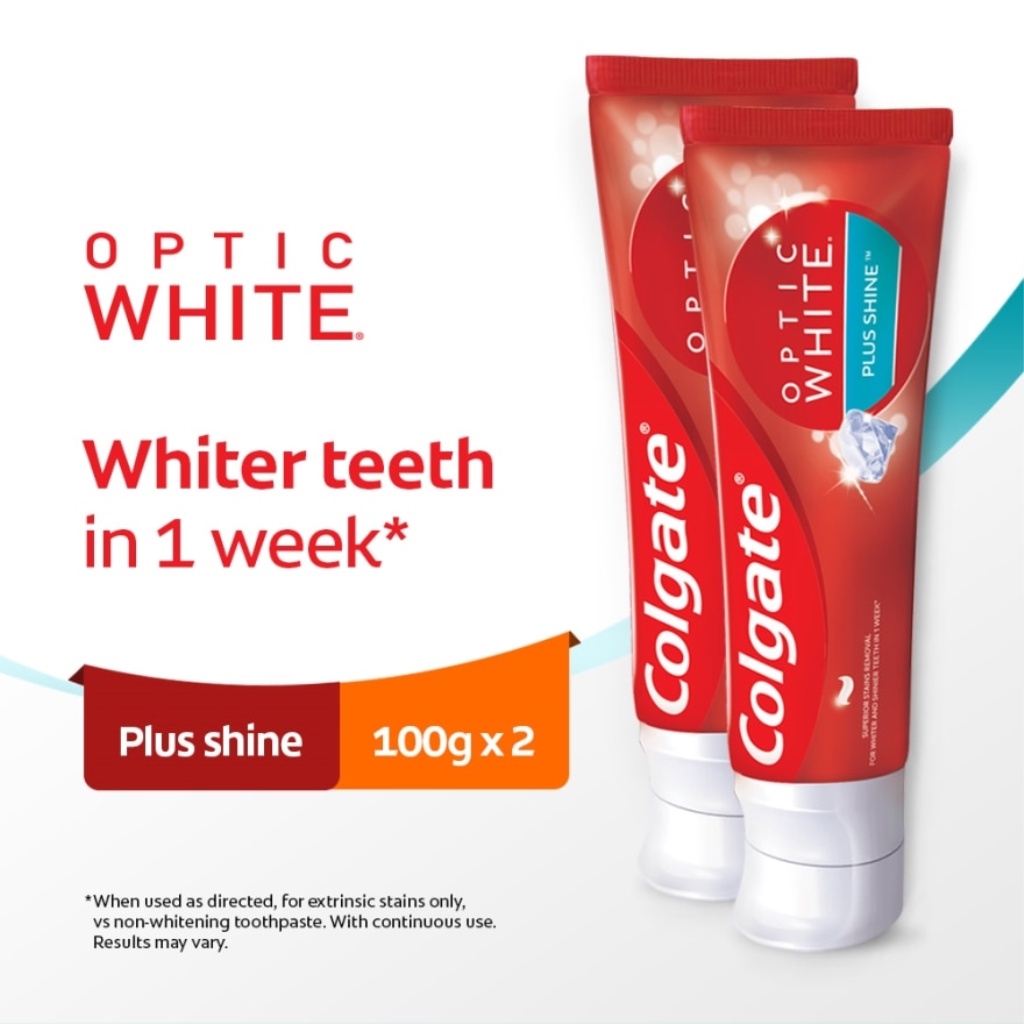 COLGATE Optic White Plus Shine Toothpaste (2 x 100g) Shopee Malaysia