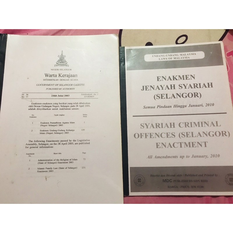 Enakmen Pentadbiran Agama Islam Negeri Selangor 2003 Enakmen Jenayah Syariah Selangor 1995 Shopee Malaysia