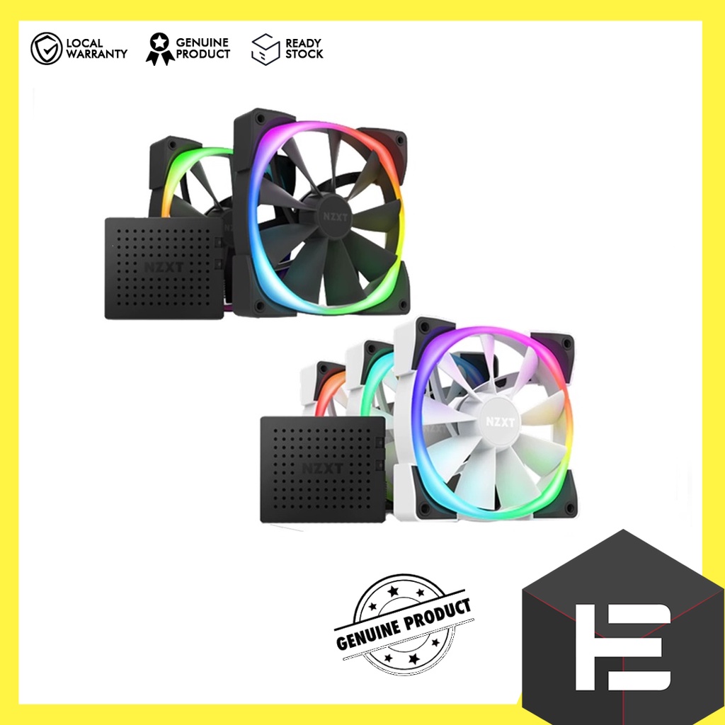 NZXT AER RGB 2 140MM CHASSIS FAN - TWIN STARTER ( BLACK / WHITE ...