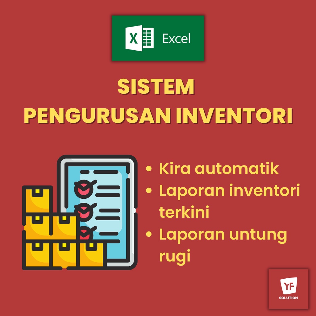 Sistem Pengurusan Inventori 【Excel】- Kiraan Stok Automatik | Laporan Inventori Terkini