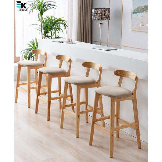 Home Solid Wood Bar Chair Bar Stools Seat Height 62cm/72cm/82cm (1 month preorder) Shopee