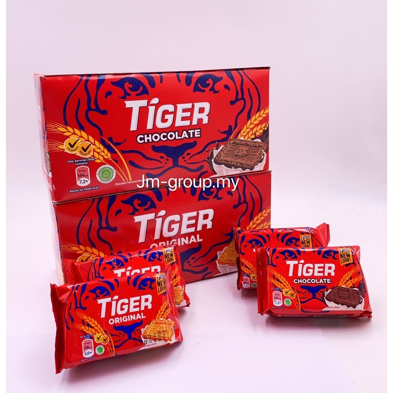 Ready Stock Tiger Biskut 12 X 60gm Original Chocolate