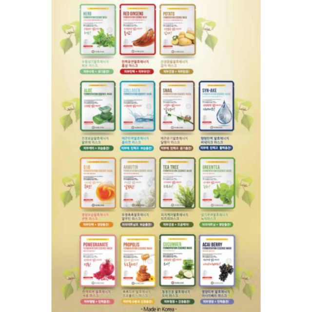 Noblesse Fermentation Essence Facial Sheet Mask 1pack10pcs
