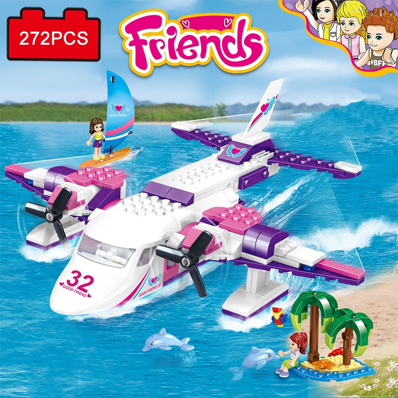 Girl Good Friends Series Building Blocks Toys /DIY Assembly Seaplane Bricks Model /Educational Toys for Kids