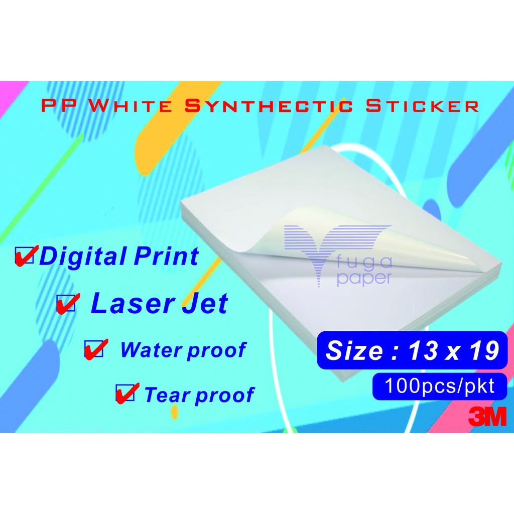 60gram PP White Synthetic Sticker 13x19"/PVC Sticker/PP Sticker 60g 3M