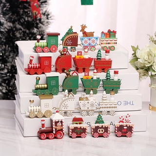 Zerolife Christmas Ornament Wooden Train Merry Christmas Decorations For Home Xmas Gift Santa Claus Happy New Year 2022