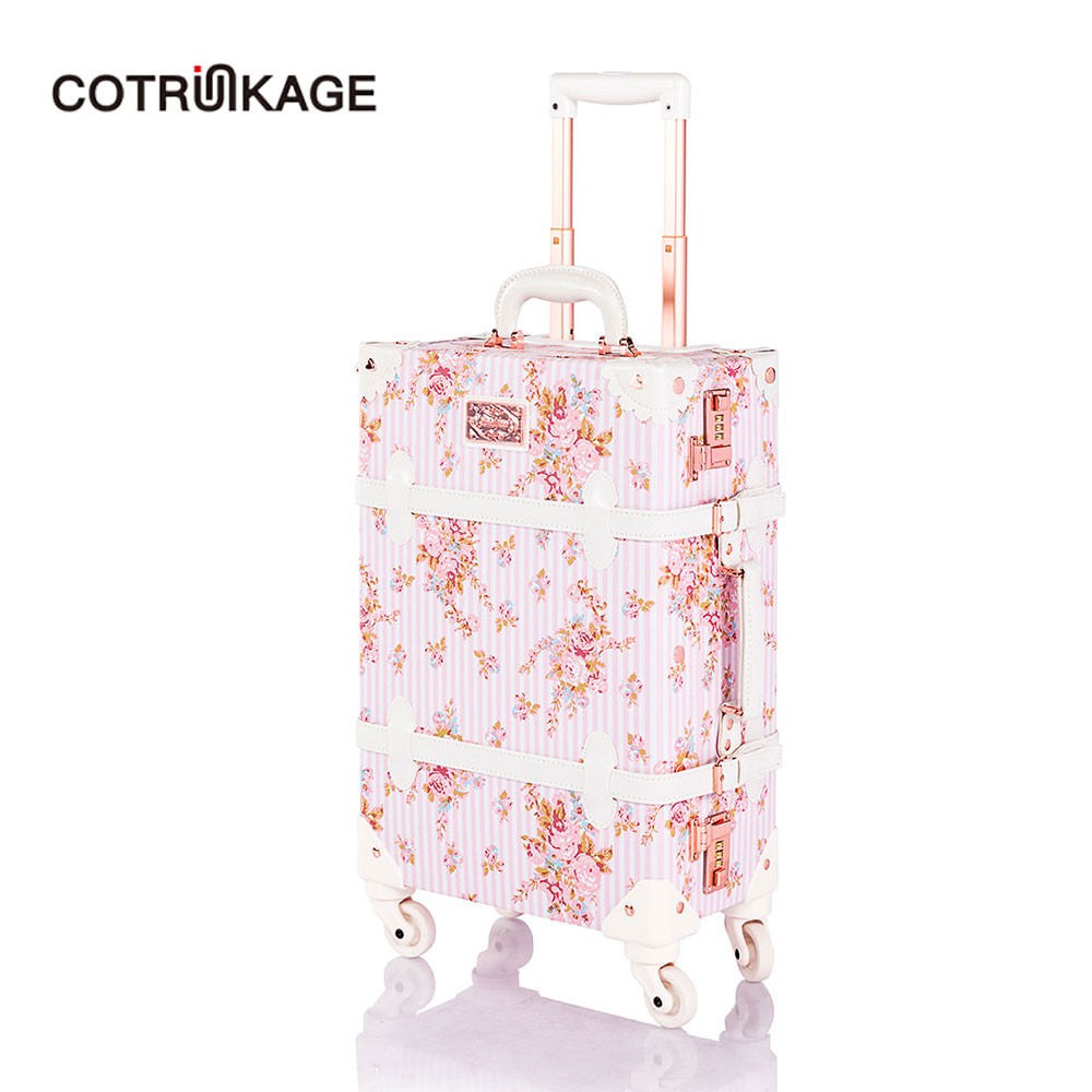 pink floral suitcase