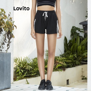 Image of Lovito Summer Knot Casual shorts L02042 (Black/Green/Blue/Gray/Pink/Red)