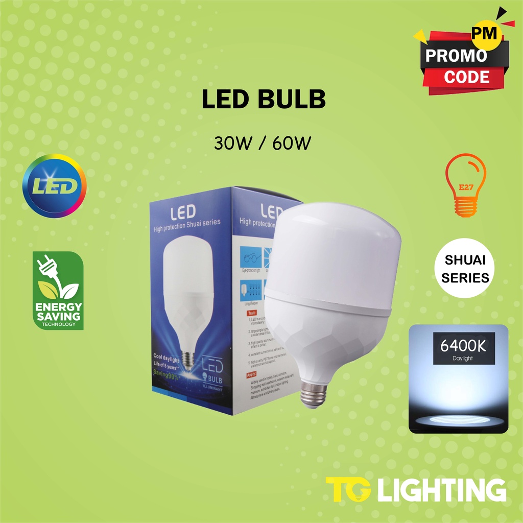27 LED TBulbs 30W/60W Indoor Outdoor Light Bulb 6500K Daylight Natural