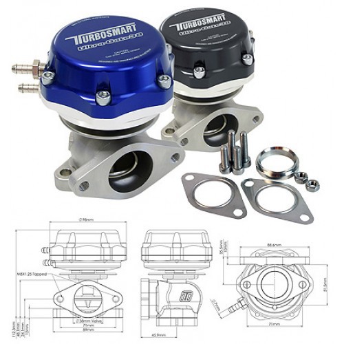 TurboSmart Wastegate 38mm External WasteGate UltraGate 38mm Blue
