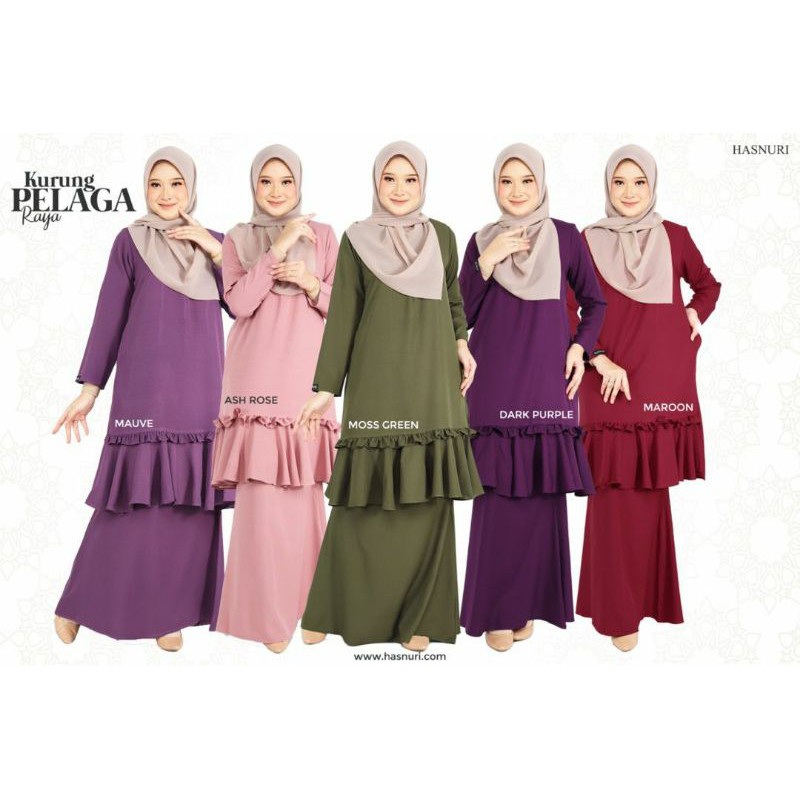 Muslimah Wear Baju Kurung Pelaga Raya Tak Jarang Tak Panas