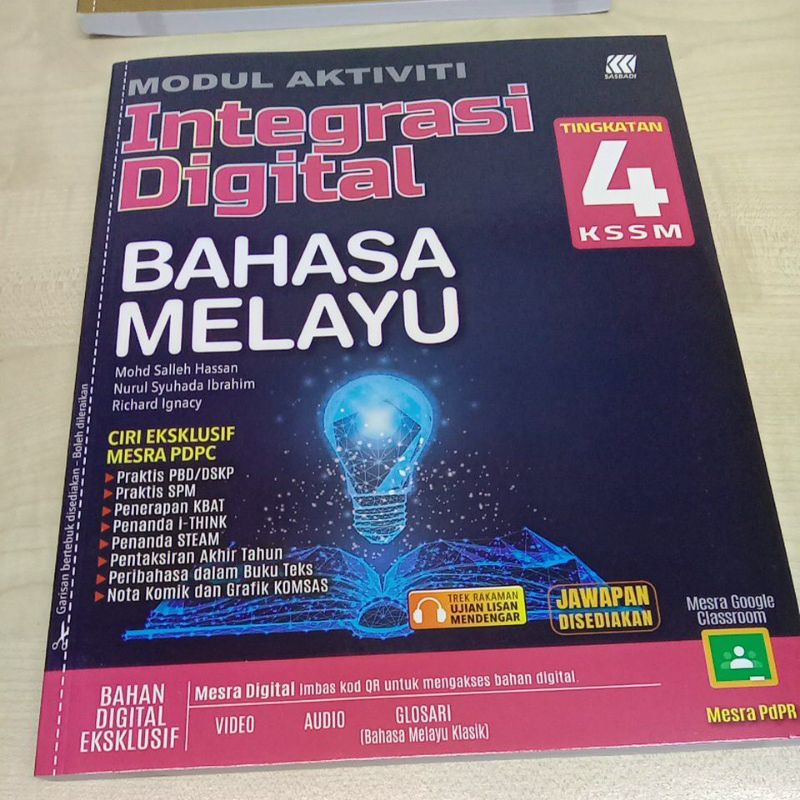 Integrasi Digital Bahasa Melayu Tingkatan 4 Sasbadi  Shopee Malaysia