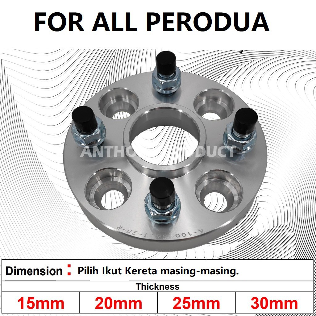 Wheel Spacers PERODUA Kancil Viva Myvi Alza Axia Bezza 