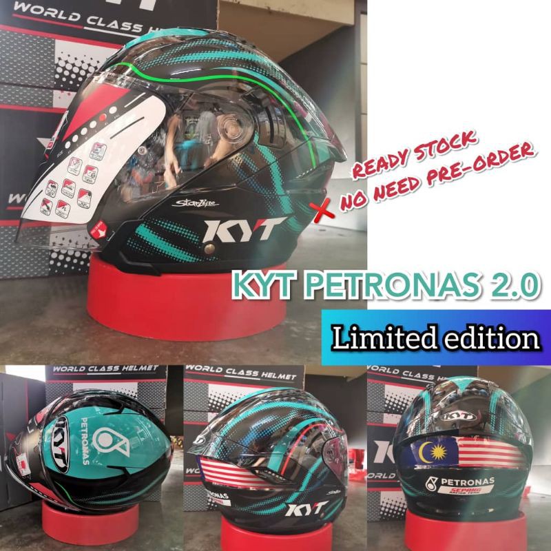 Ready stock!! LIMITED EDITION HELMET KYT NFJ PETRONAS 2.0 NFJ DOUBLE