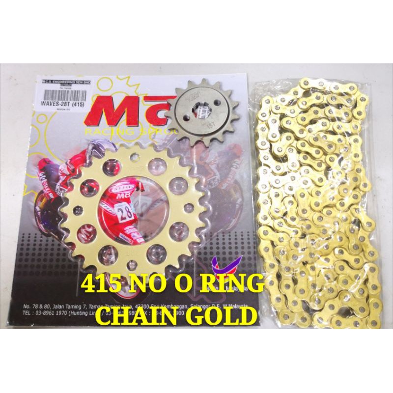 183 YAMAHA Y125 LC135 Y15ZR 415 SPOCKET GOLD O-RING FULL SET HIGH QUALITY