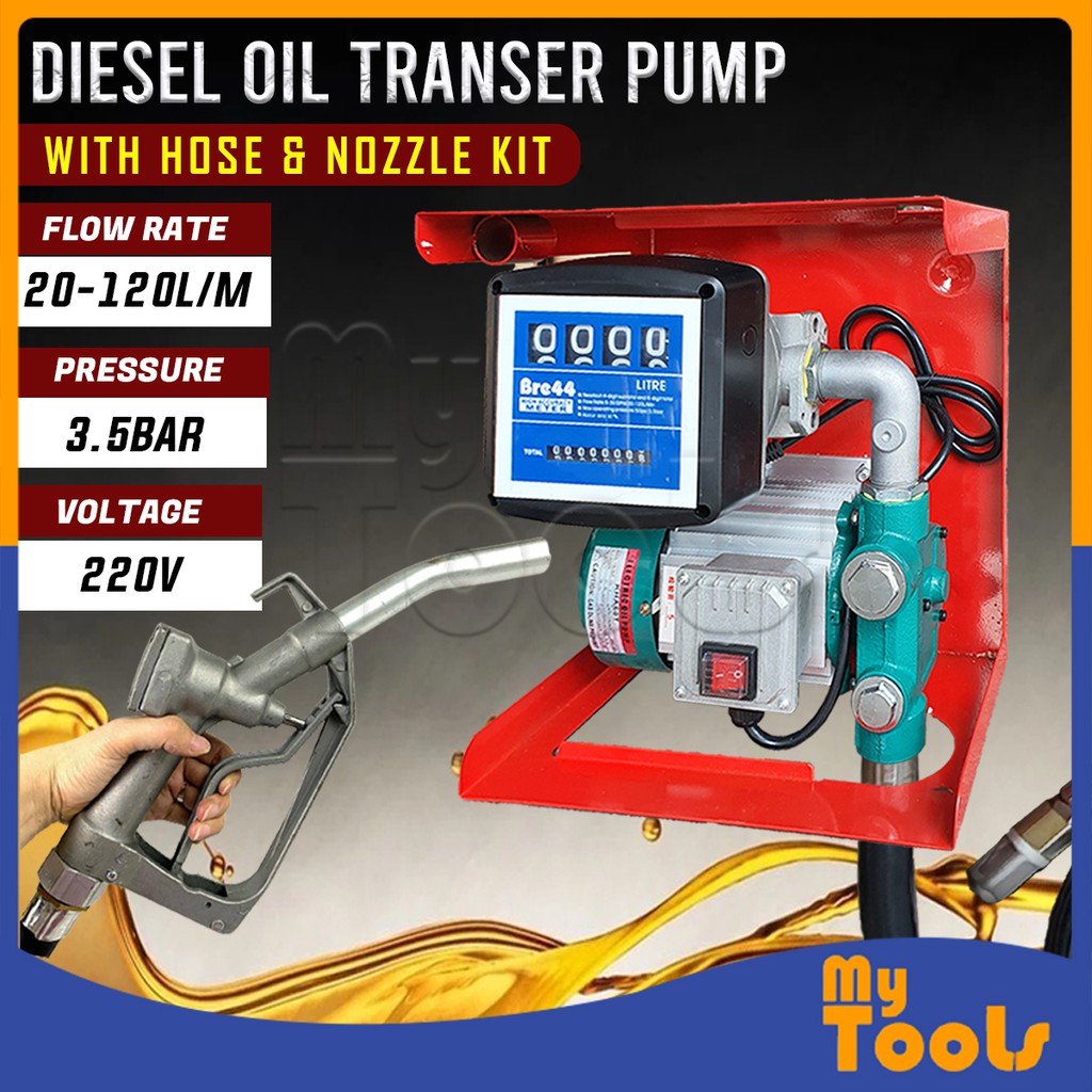 Mytools 220V Electric Diesel Oil Fuel Transfer Pump w/ 4 Digit Meter