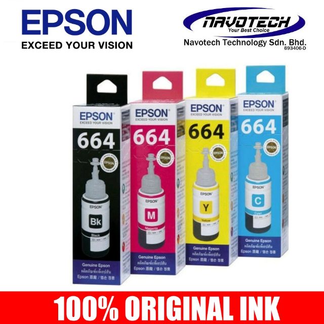 Epson T664 Full Set Refill Ink For L120l210l360l385l1300 70ml Shopee Malaysia 8651