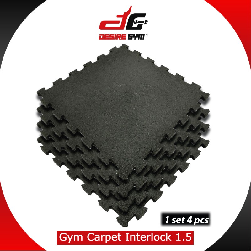 Desire Gym Fitness Rubber Gym Carpet Mat Flooring Interlock 1.5cm