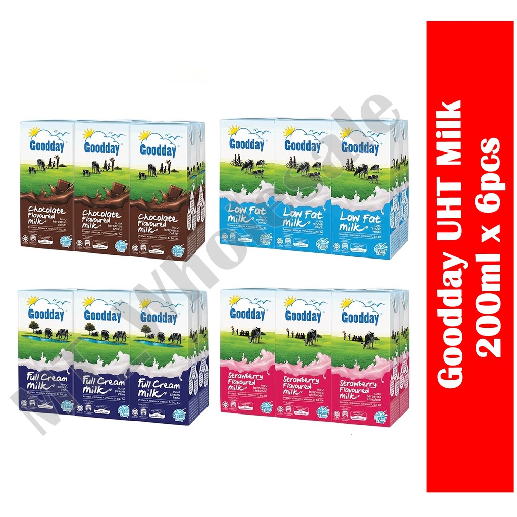 Goodday Uht Milk 200ml X 6 Packs Susu Segar Goodday Shopee Malaysia