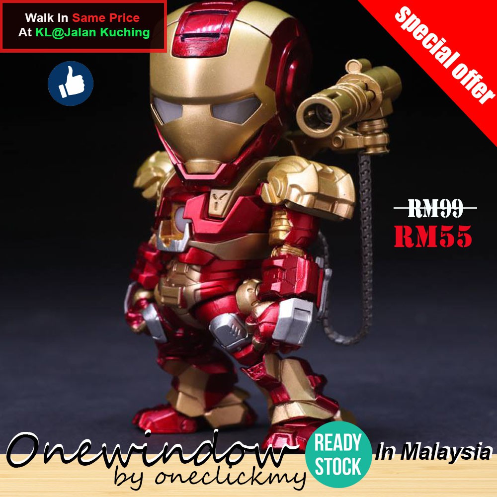 [ READY STOCK ]In Malaysia Iron Man Miniature Toy With LED light