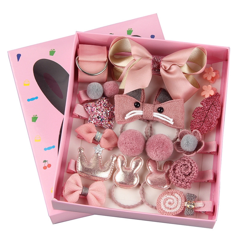 18 Pcs Toddler Hair Clips Bow Snap Small Hairpins Hair Ties Baby