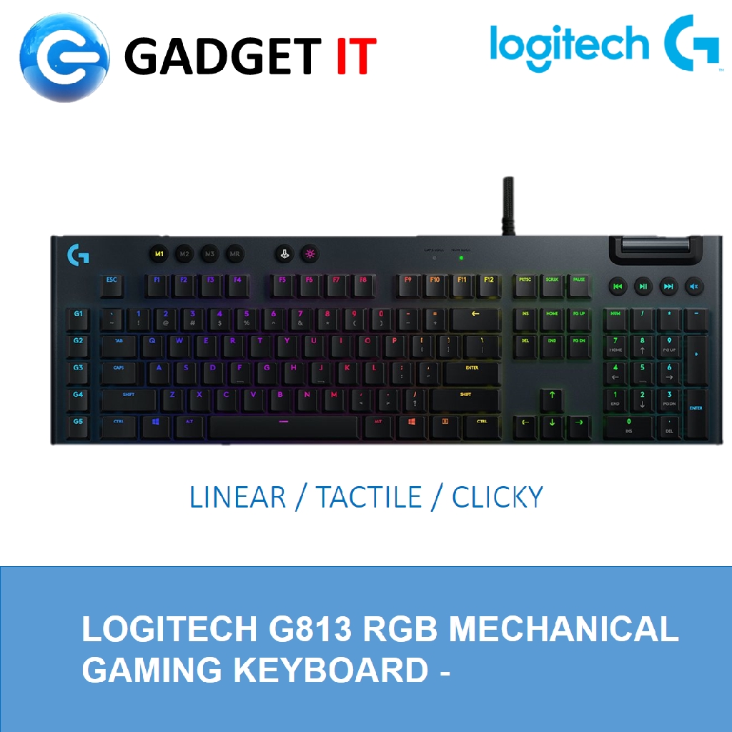 LOGITECH G813 LIGHTSYNC RGB MECHANICAL GAMING KEYBOARD CLICKY