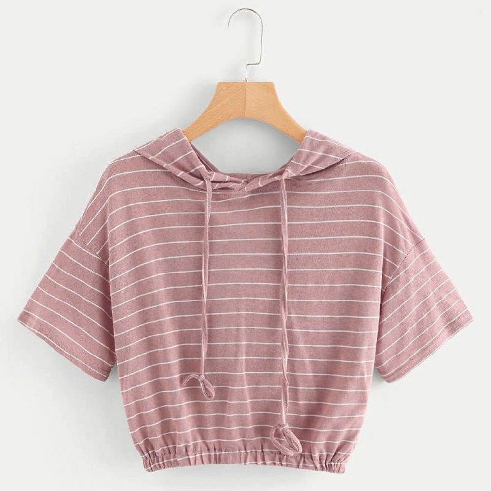 short sleeve hoodie crop top