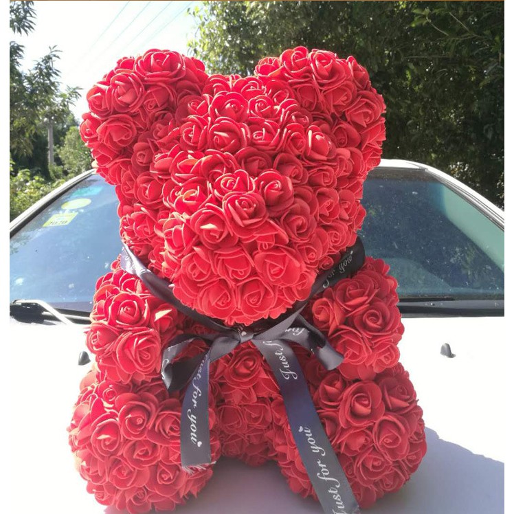 orange rose bear