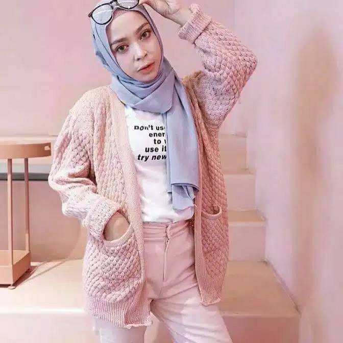 cardigan popcorn shopee