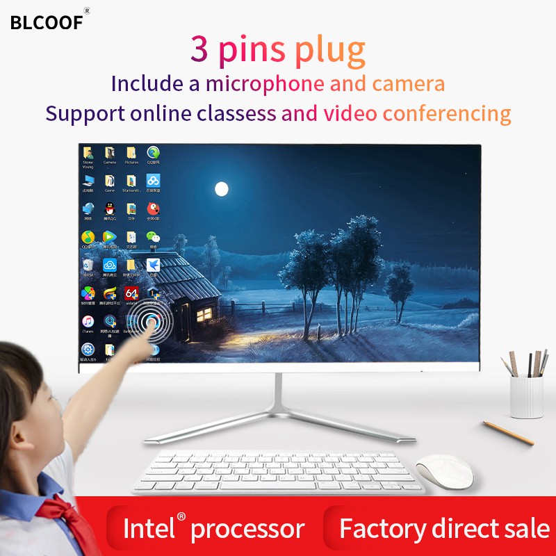 [Ready stock]All-in-one Desktop Touch screen computer all in one pc Ultra-thin computer desktop pc 10-point capacitive HD gaming pc
